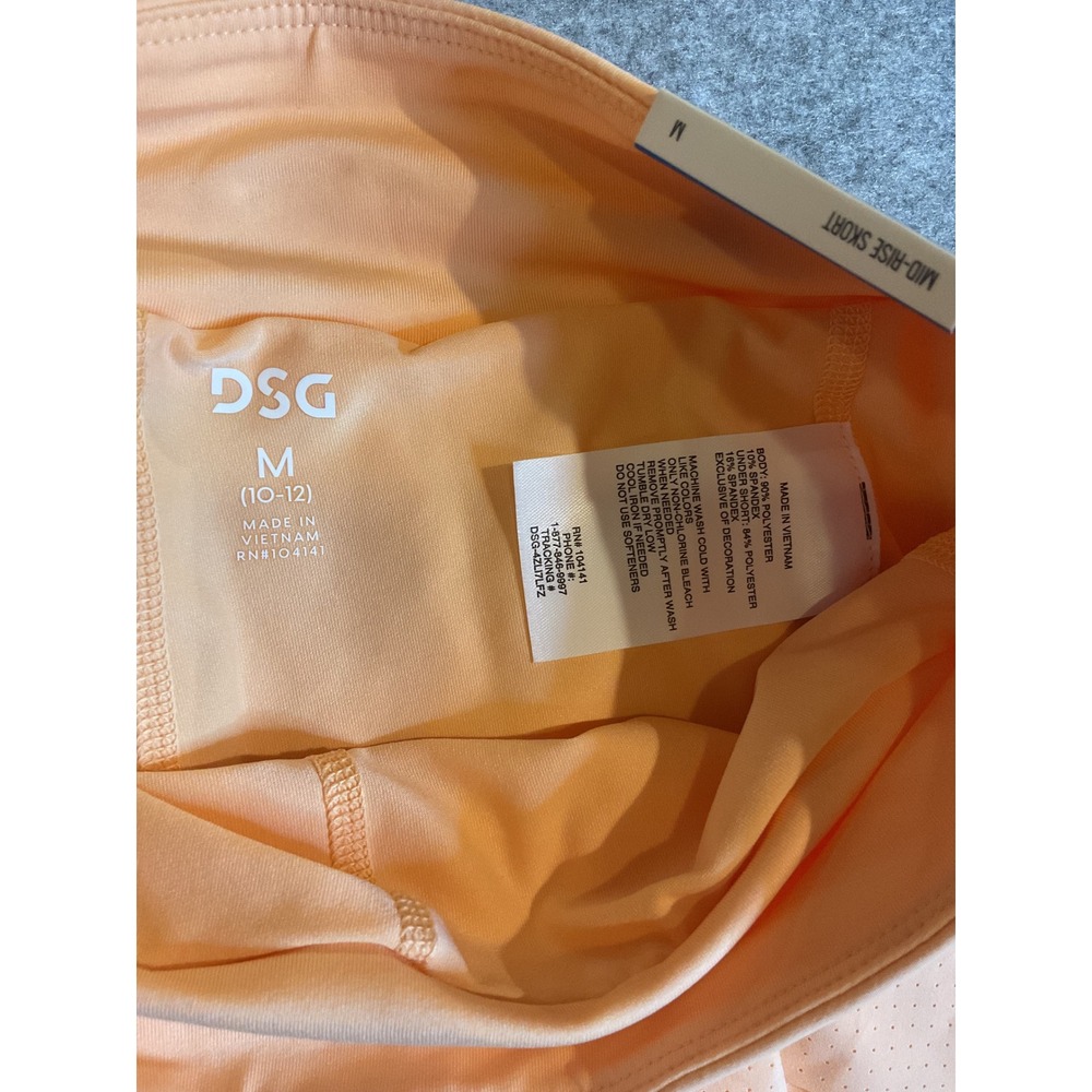 DSG Girls Mid-Rise Skort Peach Orange Athletic Tennis Skirt Size M 10-12 NWT - Picture 2 of 12